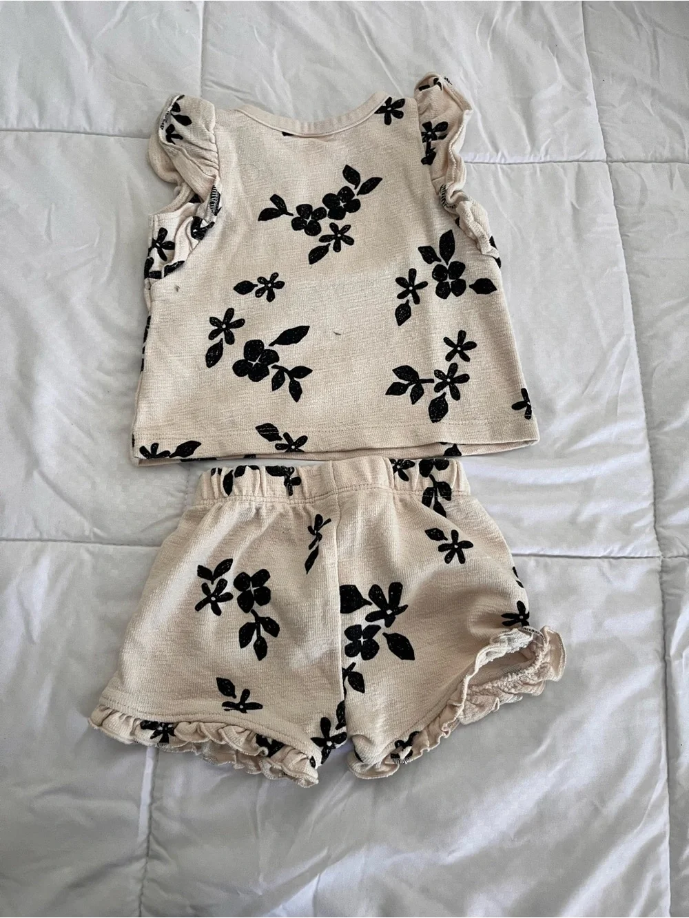 Cat & Jack Baby Floral Two-Piece Set - Cream & Black